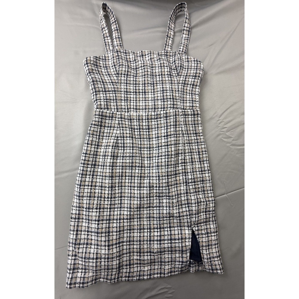 Abercrombie Tweed Mini Dress Small Plaid Preppy Old Money Quiet Luxury - Picture 1 of 16